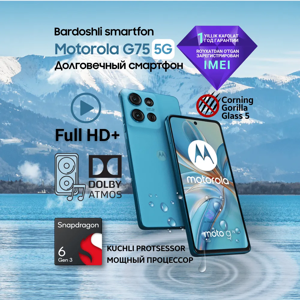 Smartfon Motorola G75 5G 8/256 GB, Ko'k