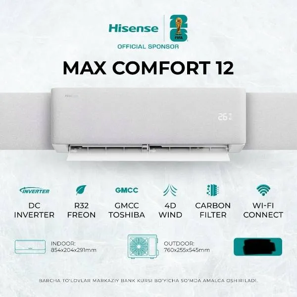 Konditsioner Hisense MAX COMFORT 12, ayvori
