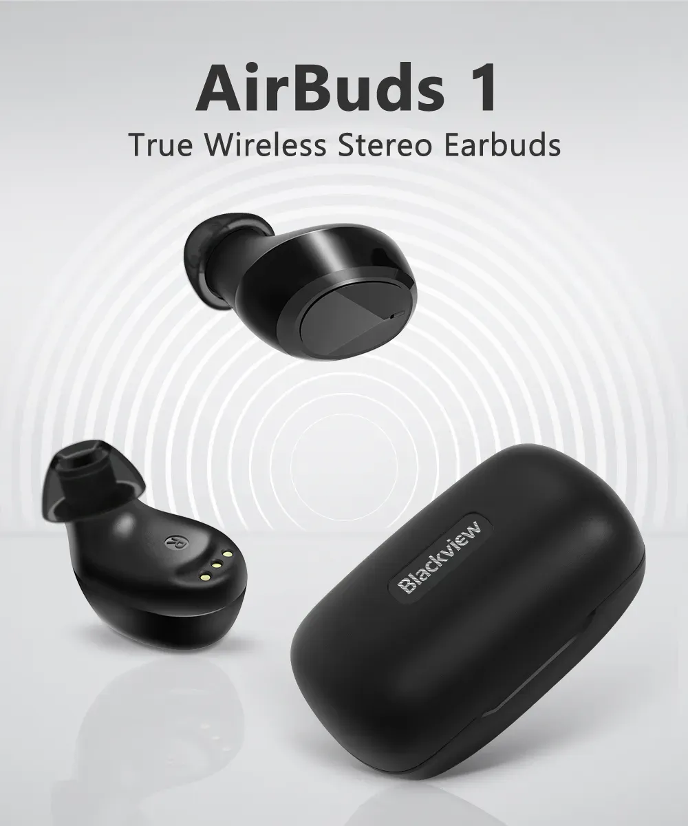 Quloqchinlar True Wireless Blackview TWS BT AirBuds 6, qora
