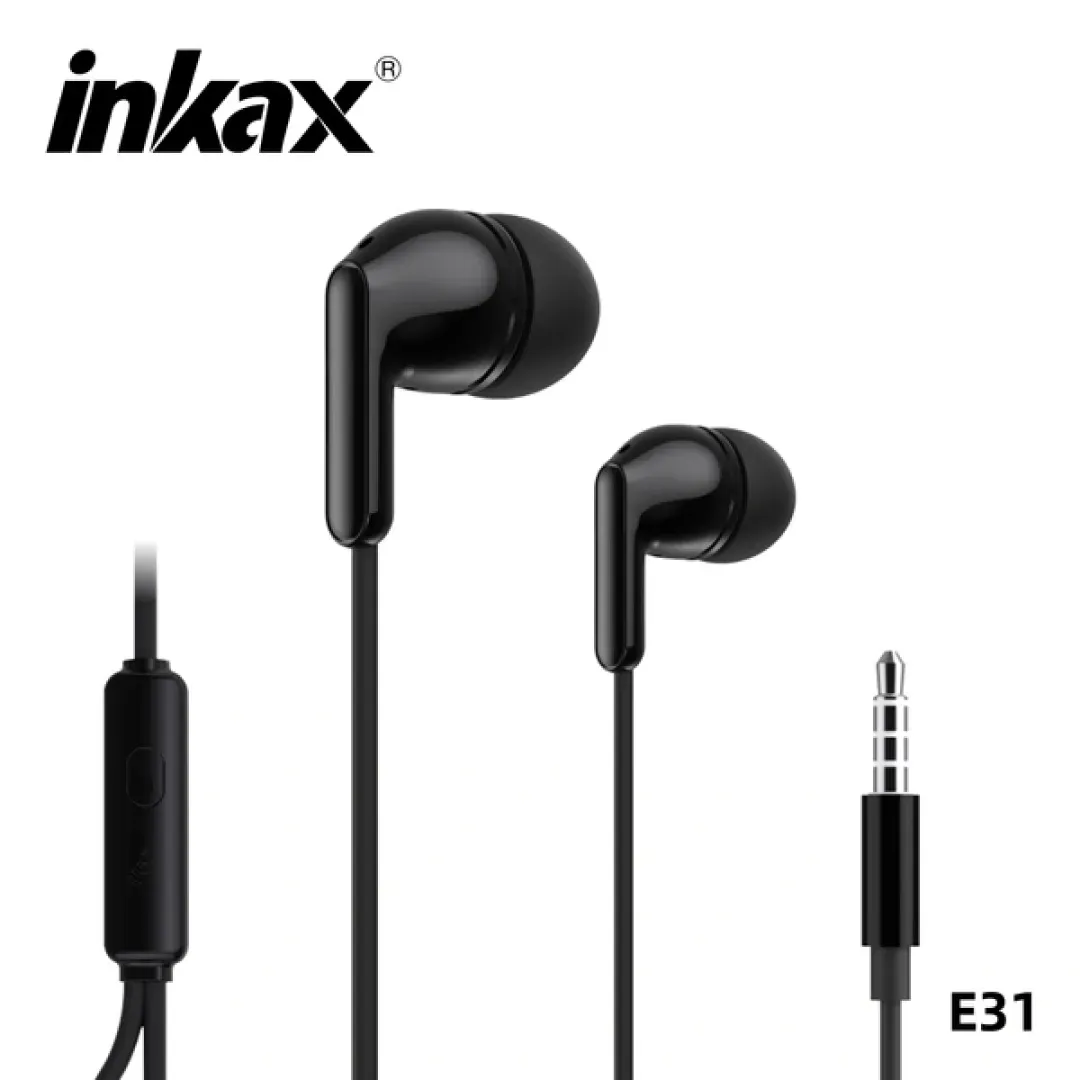 Inkax E31 1.2M In-ear Music Earphone qora naushniki