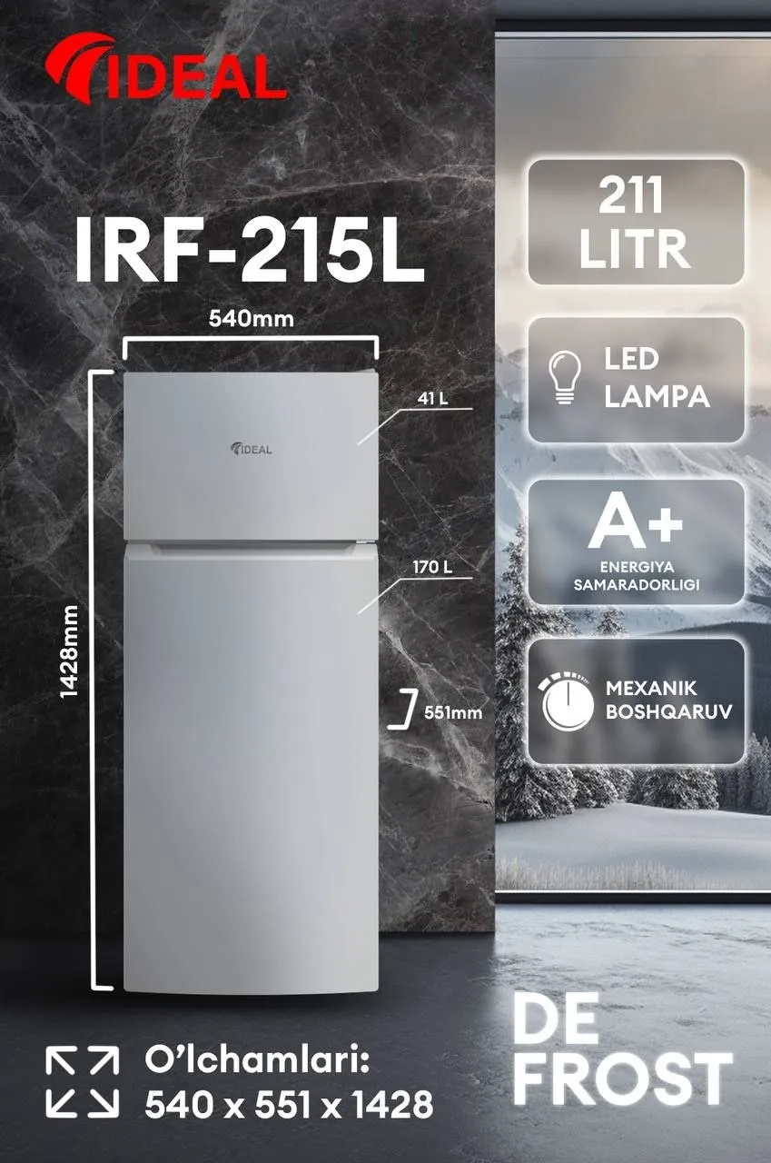 Muzlatgich Ideal IRF-215L, kulrang