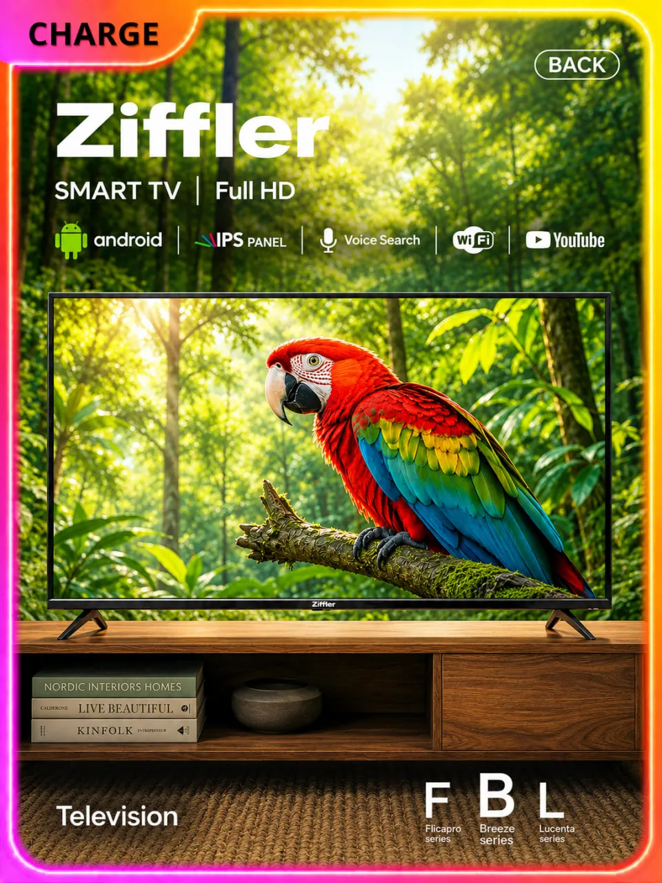 Televizor Ziffler B50A400U 50", qora