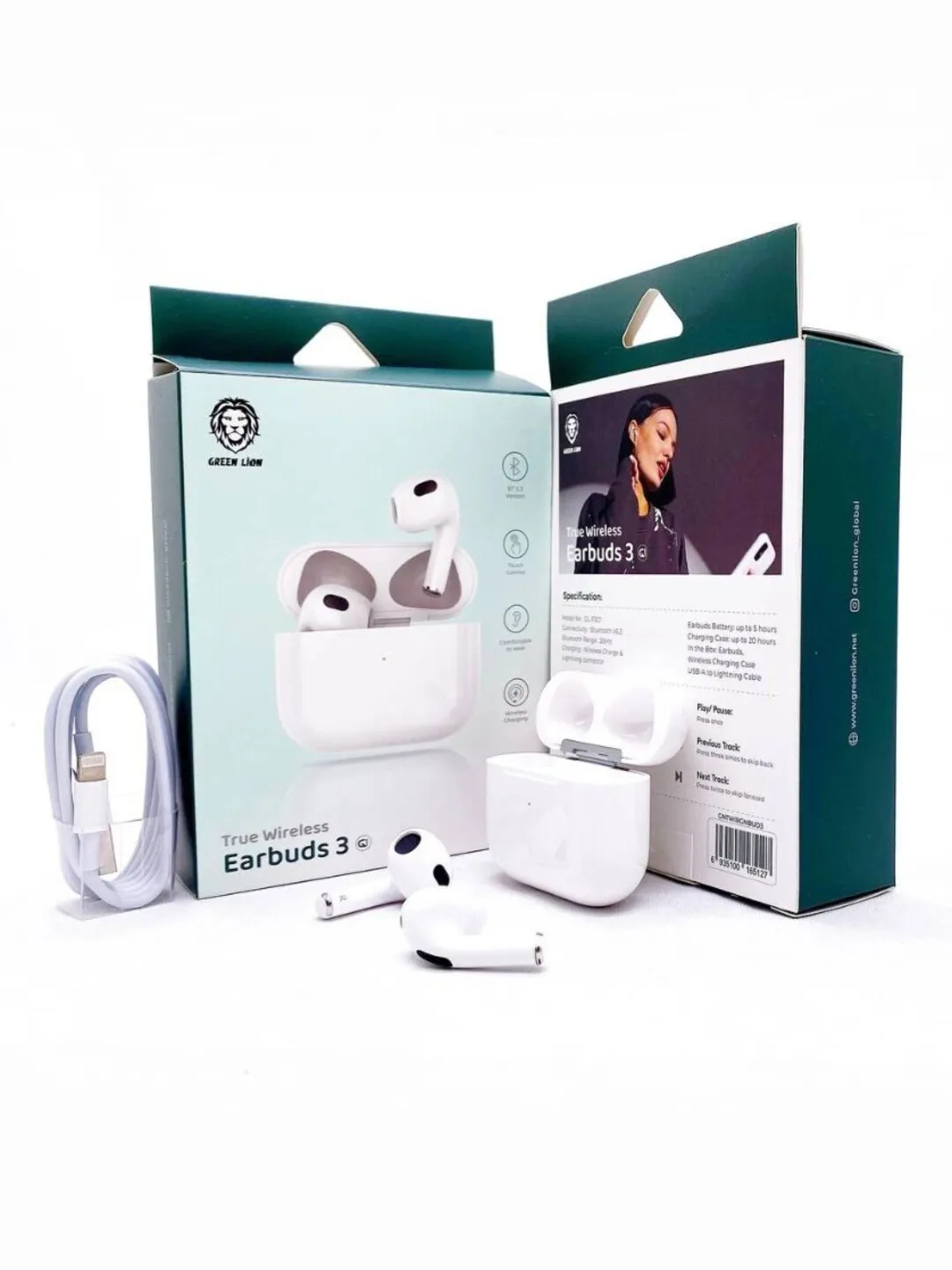 Quloqchinlar True Wireless Green Lion Earbuds 3 G1, oq