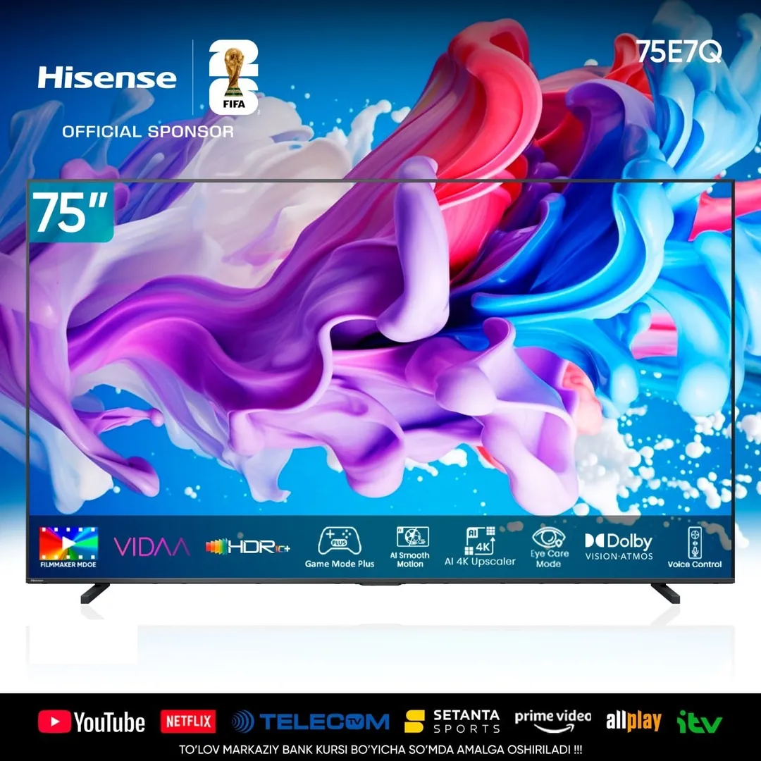 Televizor Hisense 75E7Q, qora