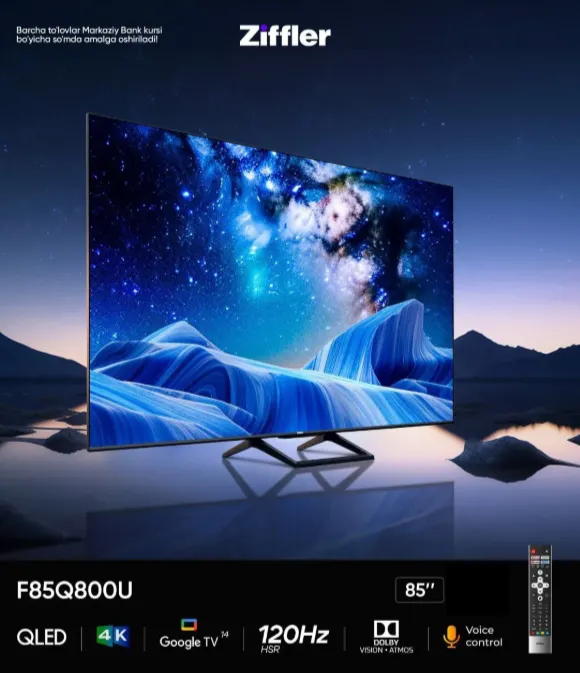 Televizor Ziffler F85Q800U 85", Qora