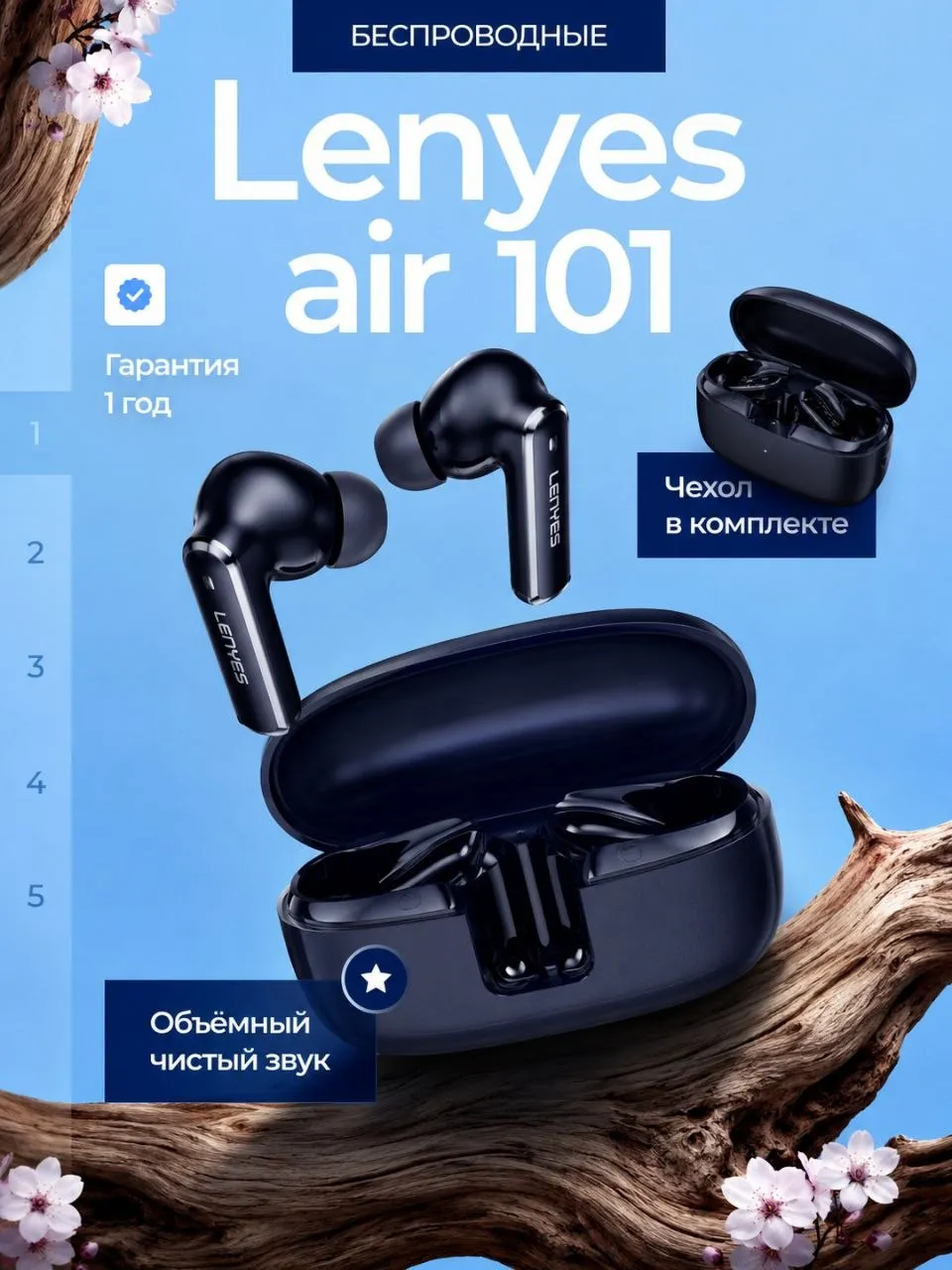 Quloqchinlar LENYES Air101, qora