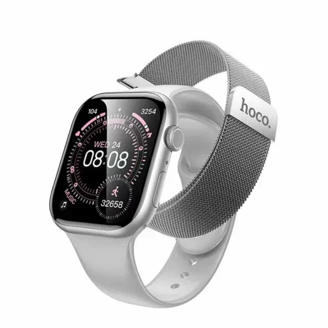 Aqlli soat ikkita almashtiriladigan remeshka bilan Hoco Y42 Smart watch, Black