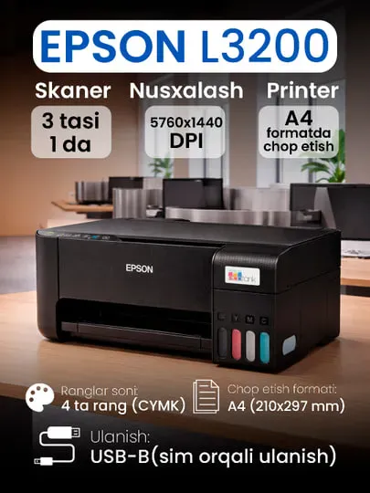 Printer Epson L3200 (MFU, A4, Struyniy)