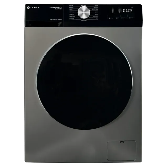 Immer Black 10DD 10 kg, kir yuvish mashinasi Direct Drive, bug‘ funksiyasi bilan