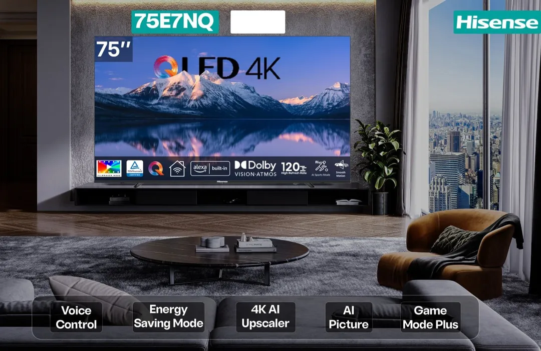 4K UHD televizor Hisense 75E7NQ 75", qora